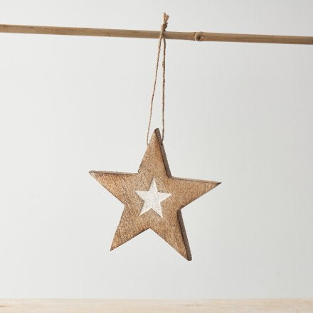 Wooden star hanging 13.5