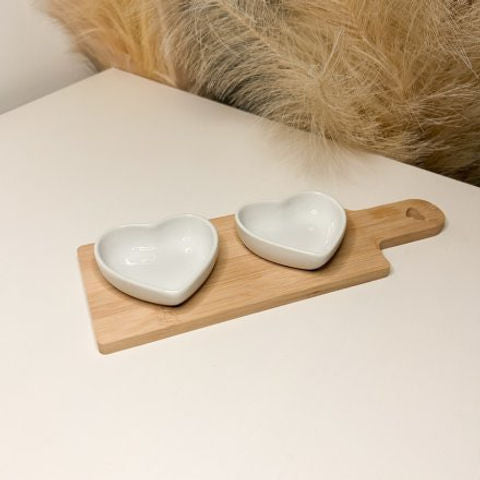 Serving Tray with Heart Dishes