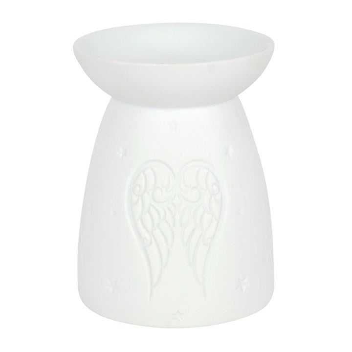 White Ceramic Angel Wings Wax Burner